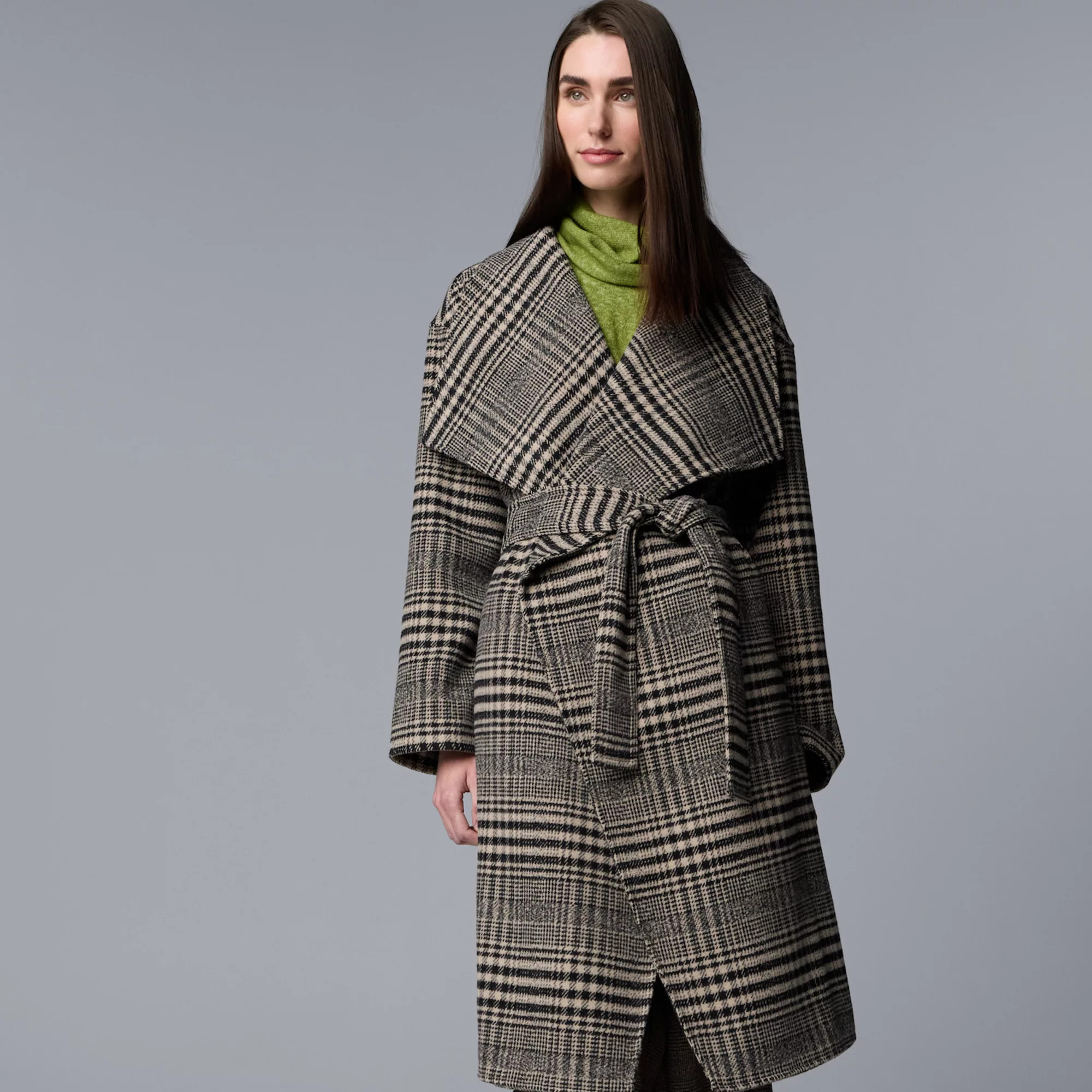 Petite Simply Vera Vera Wang Drape Collar Overcoat | Kohl's