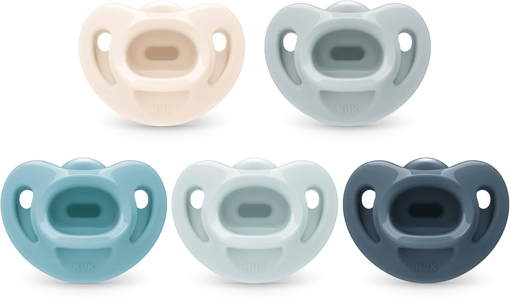 NUK 100% Silicone Comfy Orthodontic Pacifiers, 0-6 Months, Blue Fashion, Timeless Collection, 5 C... | Amazon (US)