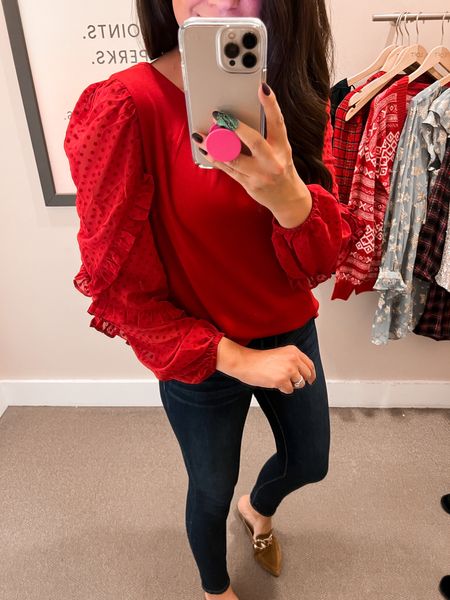 Loft 50% off sale with code: YAY 
Size small red blouse 

#LTKSeasonal #LTKsalealert #LTKHoliday