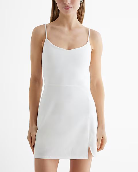 Luxe Comfort Body Contour V-Neck Mini Dress | Express