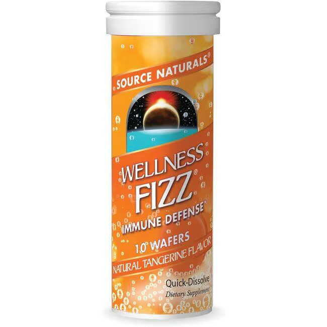 Source Naturals Wellness Fizz Natural Tangerine Flavor Vitamin | 10 Wafers | Swanson