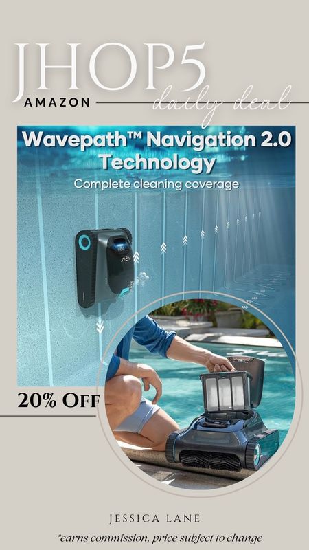 Amazon daily deal, save 20% on this amazing robot pool cleaner. Pool accessories, pool cleaner, pool robot vacuum, summer must have, pool cleaning tech

#LTKSeasonal #LTKHome #LTKSaleAlert