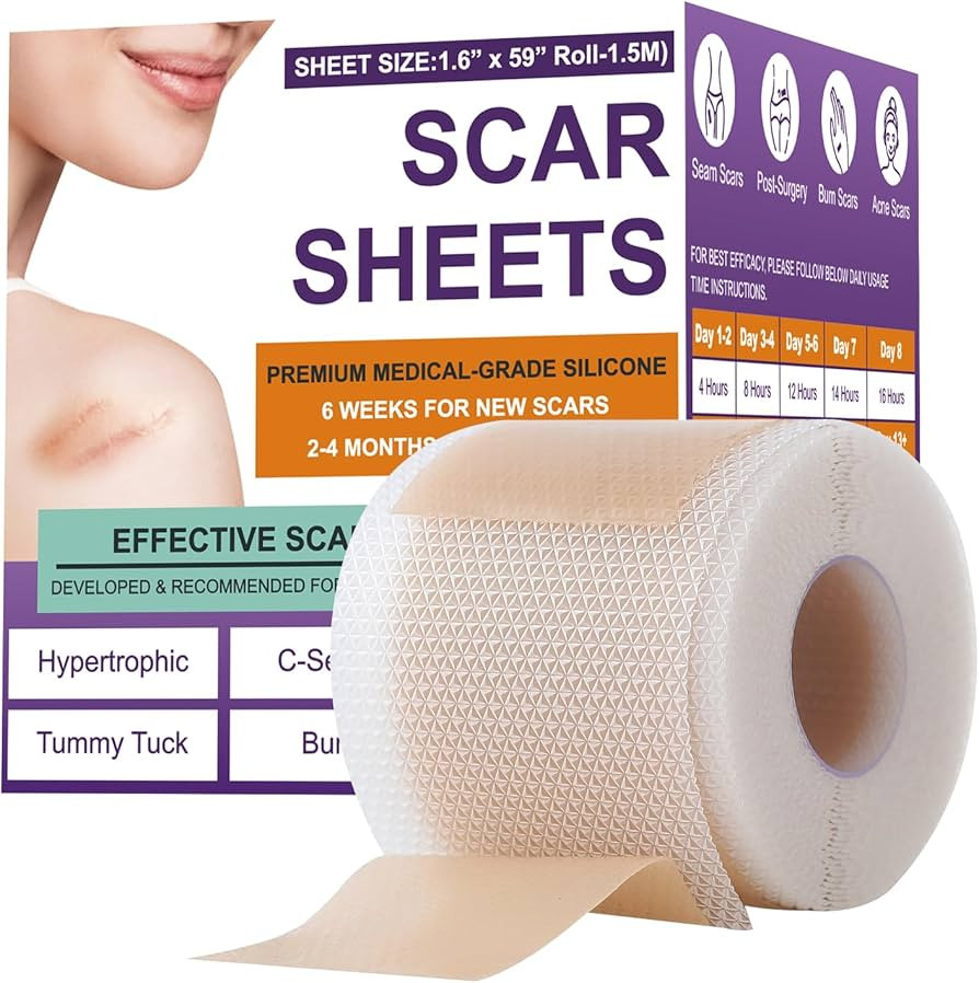 Silicone Scar Sheets,Silicone Scar Tape,Scar Tape For Surgical Scars,Silicone Scar Removal Strips... | Amazon (US)