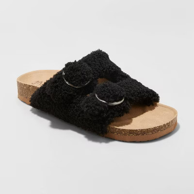 Women's Mad Love Joanna Sherpa Lined Footbed Sandals | Target