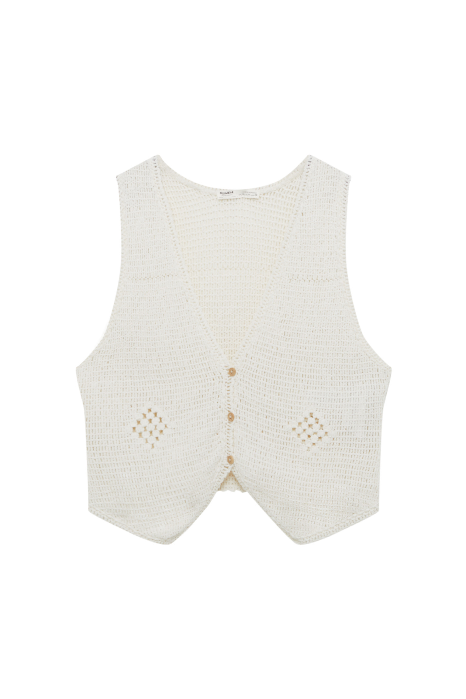 Crochet buttoned waistcoat | PULL and BEAR UK