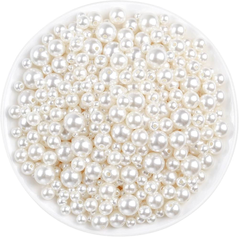 Pearl Beads, Anezus 800pcs Ivory Pearl Craft Beads Loose Pearls for Jewelry Making, Crafts, Decor... | Amazon (US)