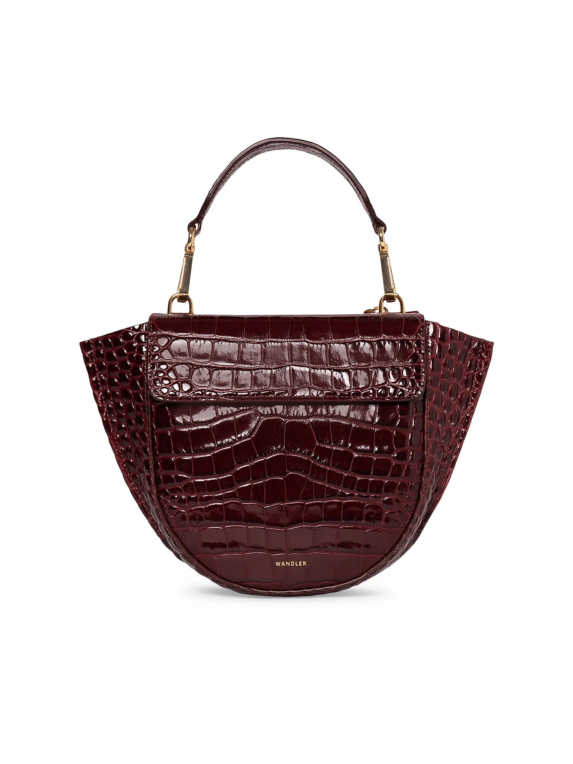 Wandler Mini Hortensia Croc-Embossed-Leather Top Handle Bag | Saks Fifth Avenue | Saks Fifth Avenue