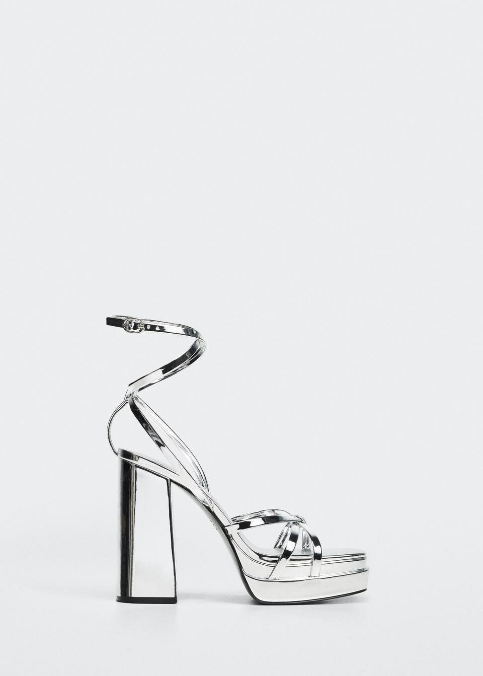 Metallic platform sandal -  Women | Mango United Kingdom | MANGO (UK)