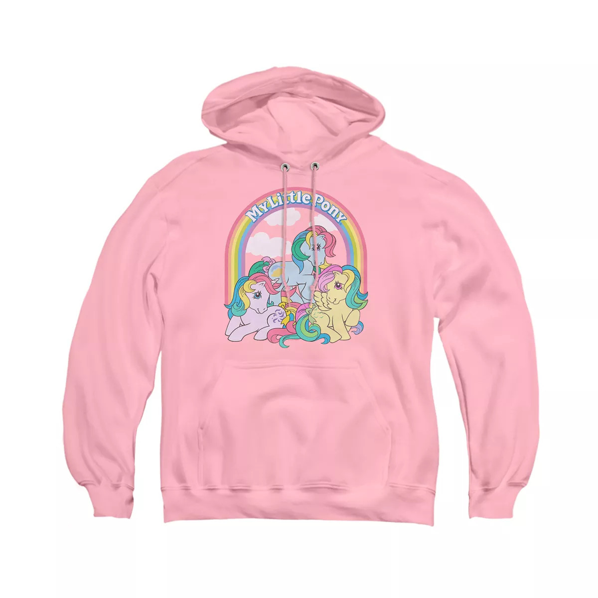 My Little Pony Retro Under The Rainbow Unisex Adult Pull-Over Heather Hoodie, Medium, Pink | Target