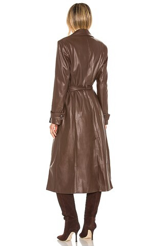 Faux Leather Trench Coat in Chocolate | Revolve Clothing (Global)