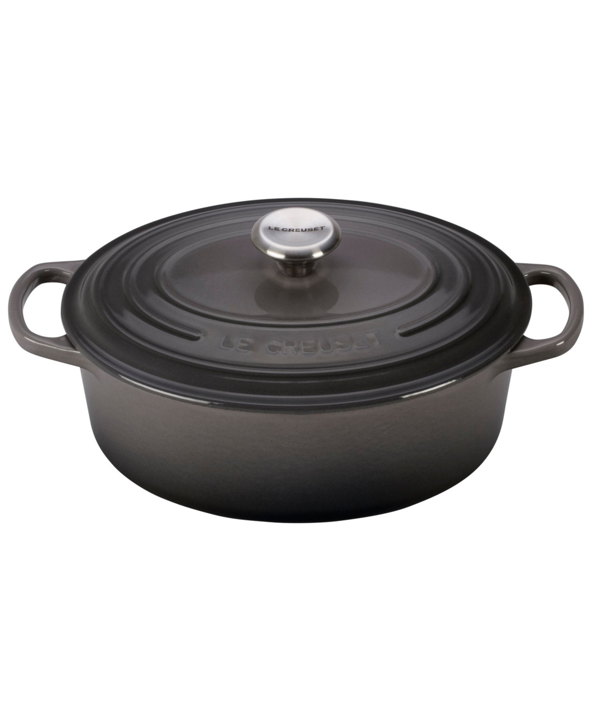 Le Creuset 2.75-Qt. Signature Enameled Cast Iron Oval Dutch Oven - Oyster | Macy's
