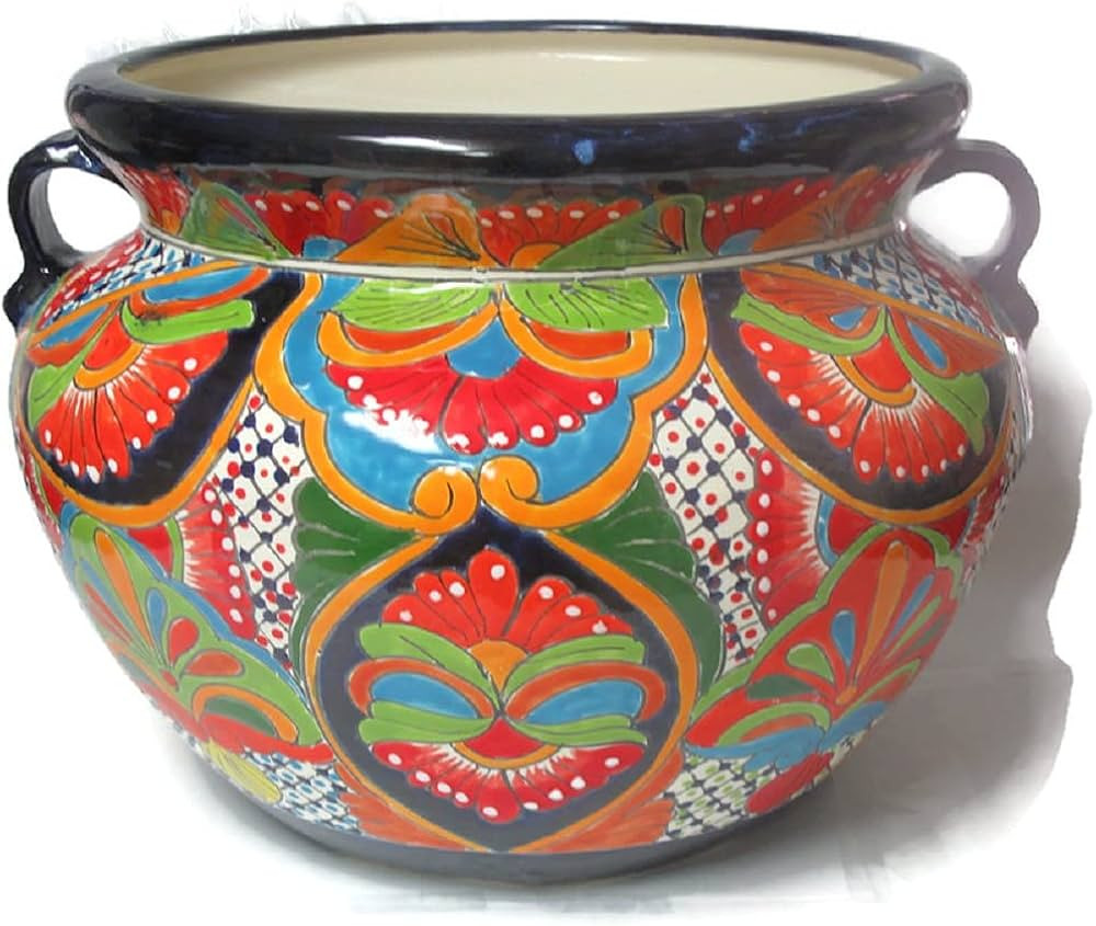 Talavera Pottery Store Michoacana Planter Large Hand Painted Pot Indoor Outdoor Multi Colored Gla... | Amazon (US)