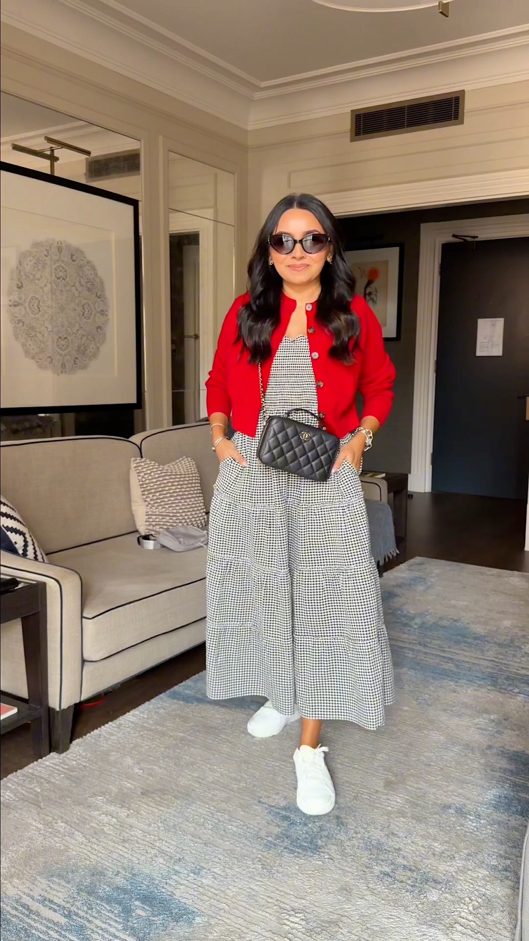 Viverelle code: RACHELMIRANDA for your first month free 
Gingham dress size xxs TTS
Red cardigan is old, similar linked
Sneakers size 6.5 TTS

#LTKSaleAlert #LTKPetite #LTKTravel