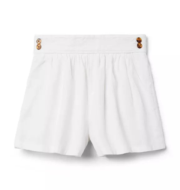 Linen-Cotton Button Short | Janie and Jack