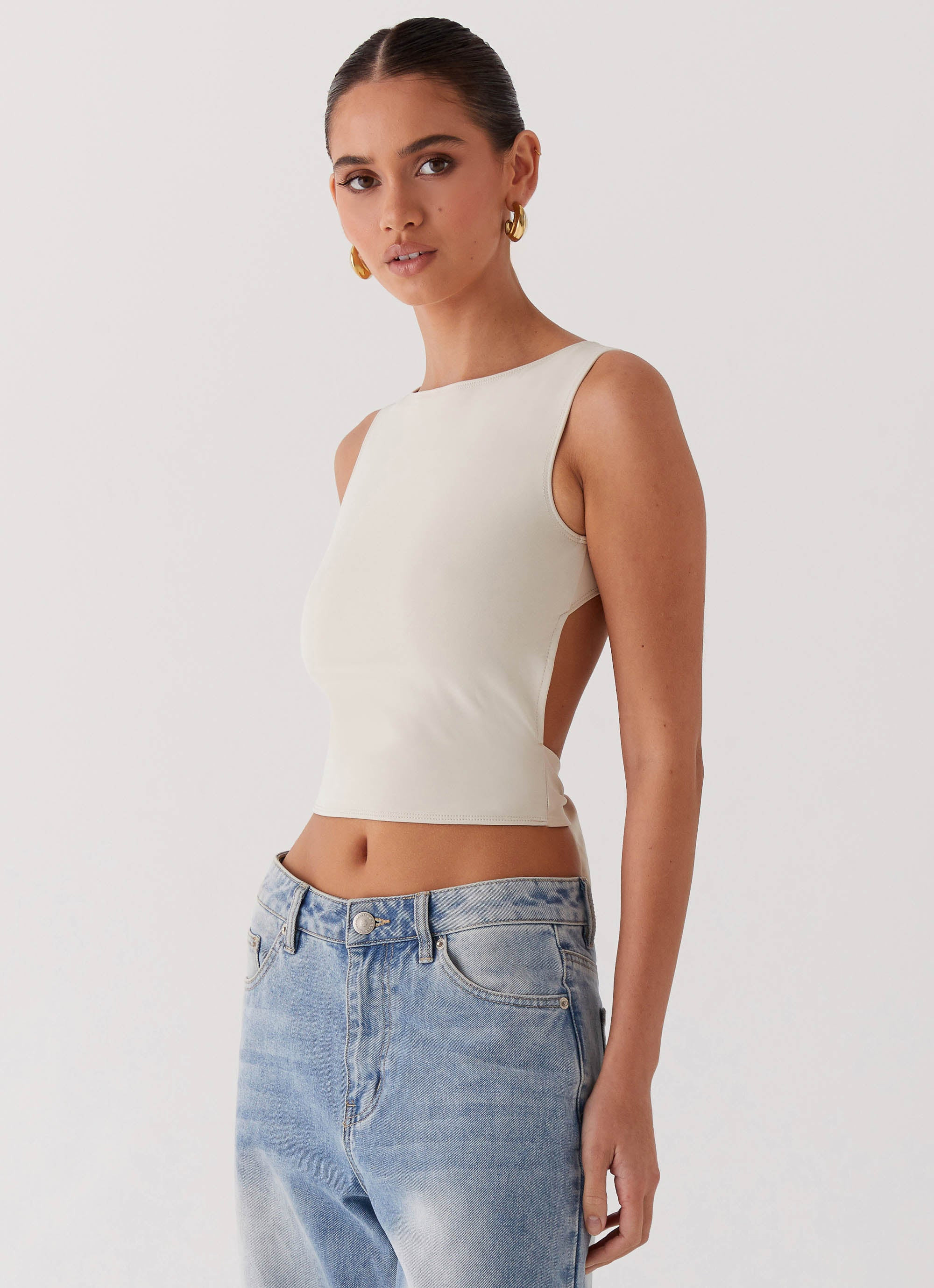 Saskie Crop Top - Ivory | Peppermayo (Global)