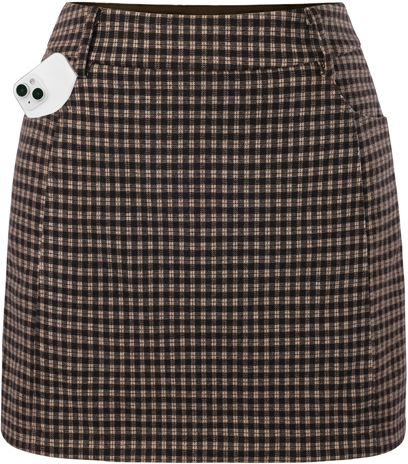 Women Plaid Mini Skirts with Shorts, High Waist Pencil Skort with Pockets | Amazon (US)