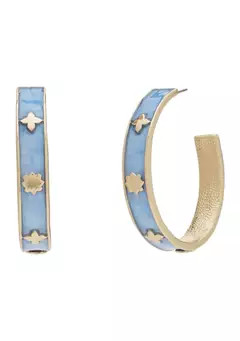 Crown & Ivy™ Gold Tone Foil Hoop Earrings | Belk