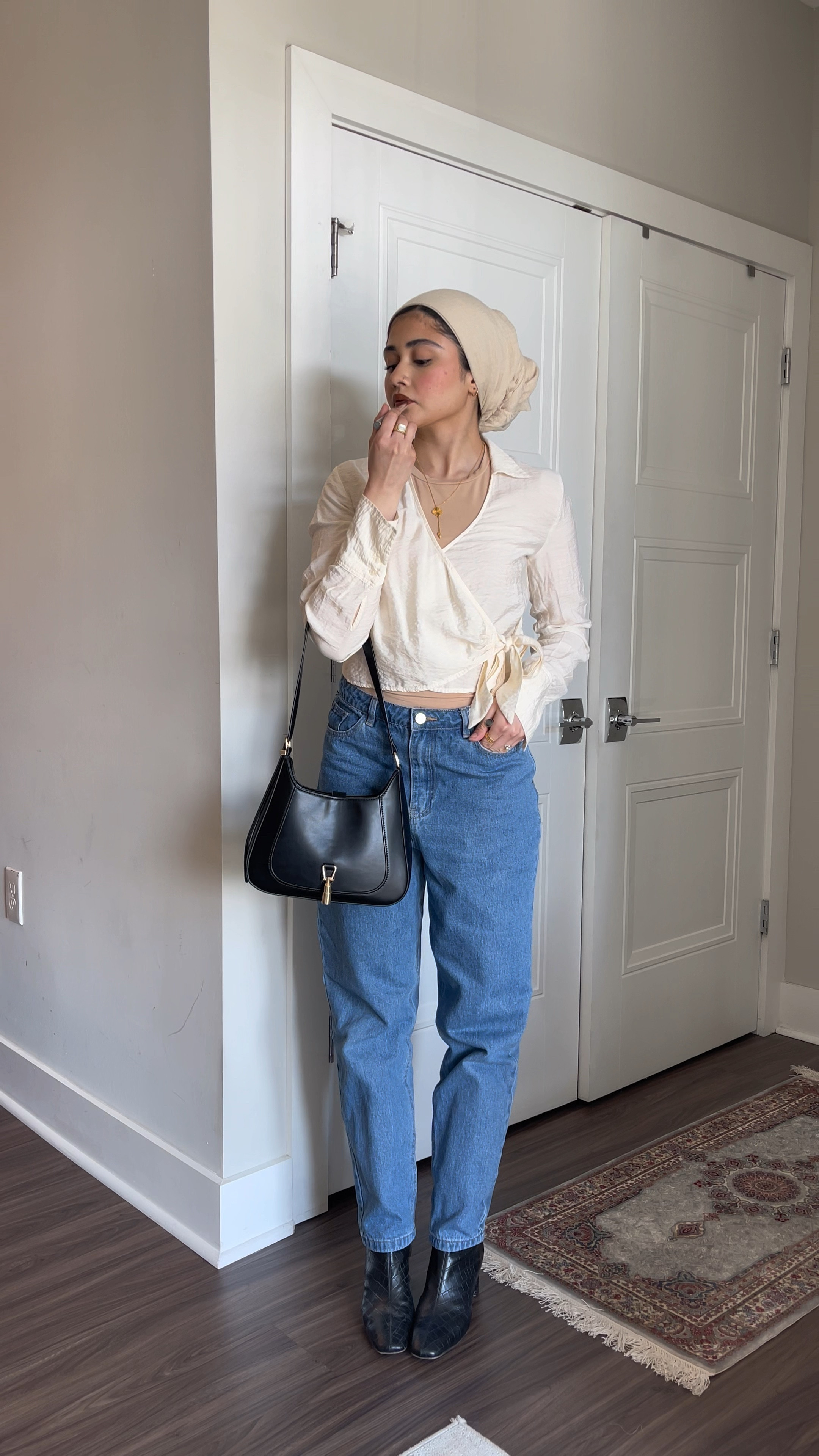 size 6 in jeans, size small in blouse