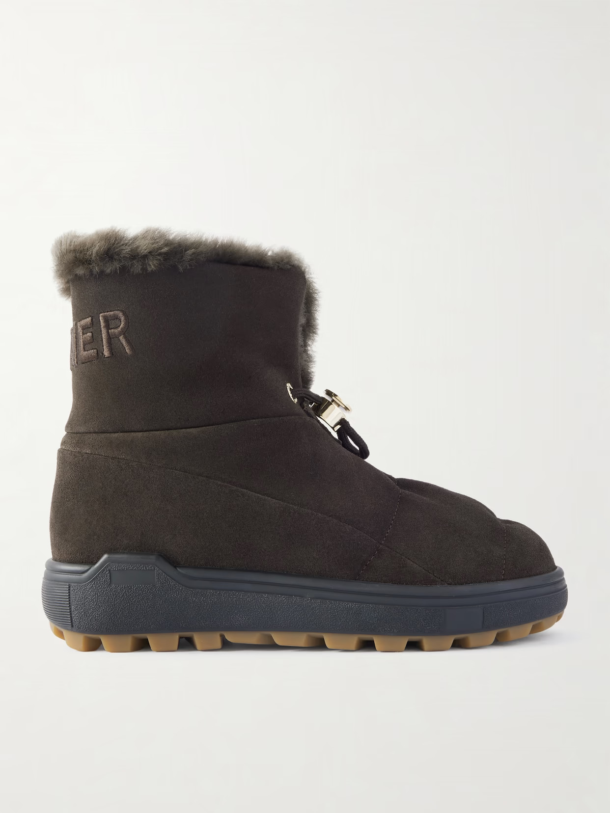 BOGNER - Chamonix Embroidered Shearling-lined Suede Ankle Boots - Chocolate | NET-A-PORTER (UK & EU)