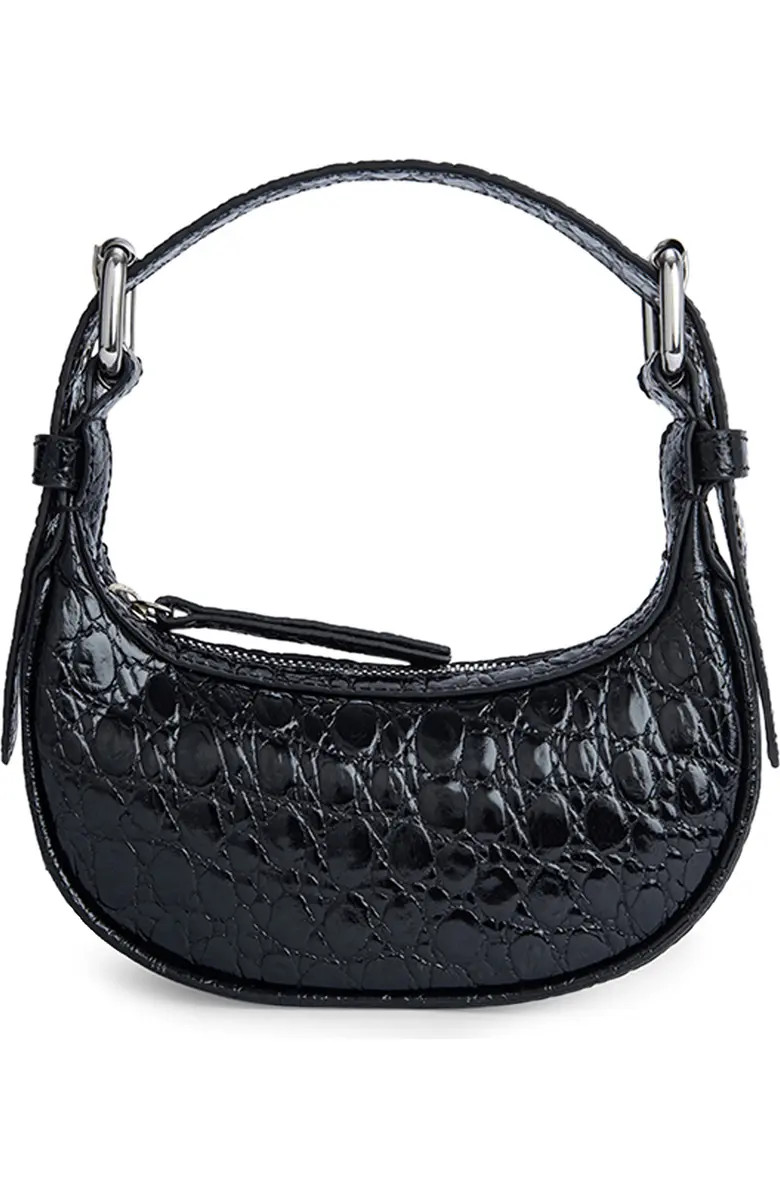 By Far Mini Soho Croc Embossed Leather Shoulder Bag | Nordstrom | Nordstrom