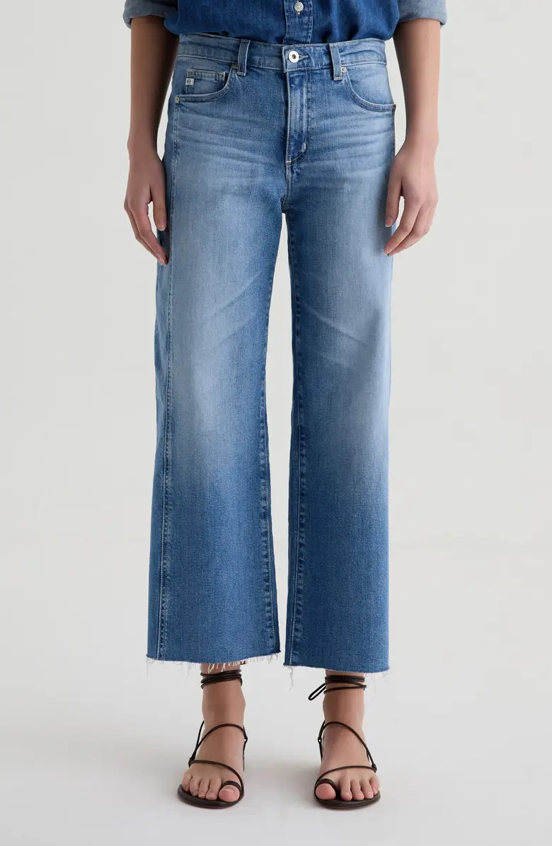AG Saige Paneled Raw Hem Ankle Wide Leg Jeans | Nordstromrack | Nordstrom Rack
