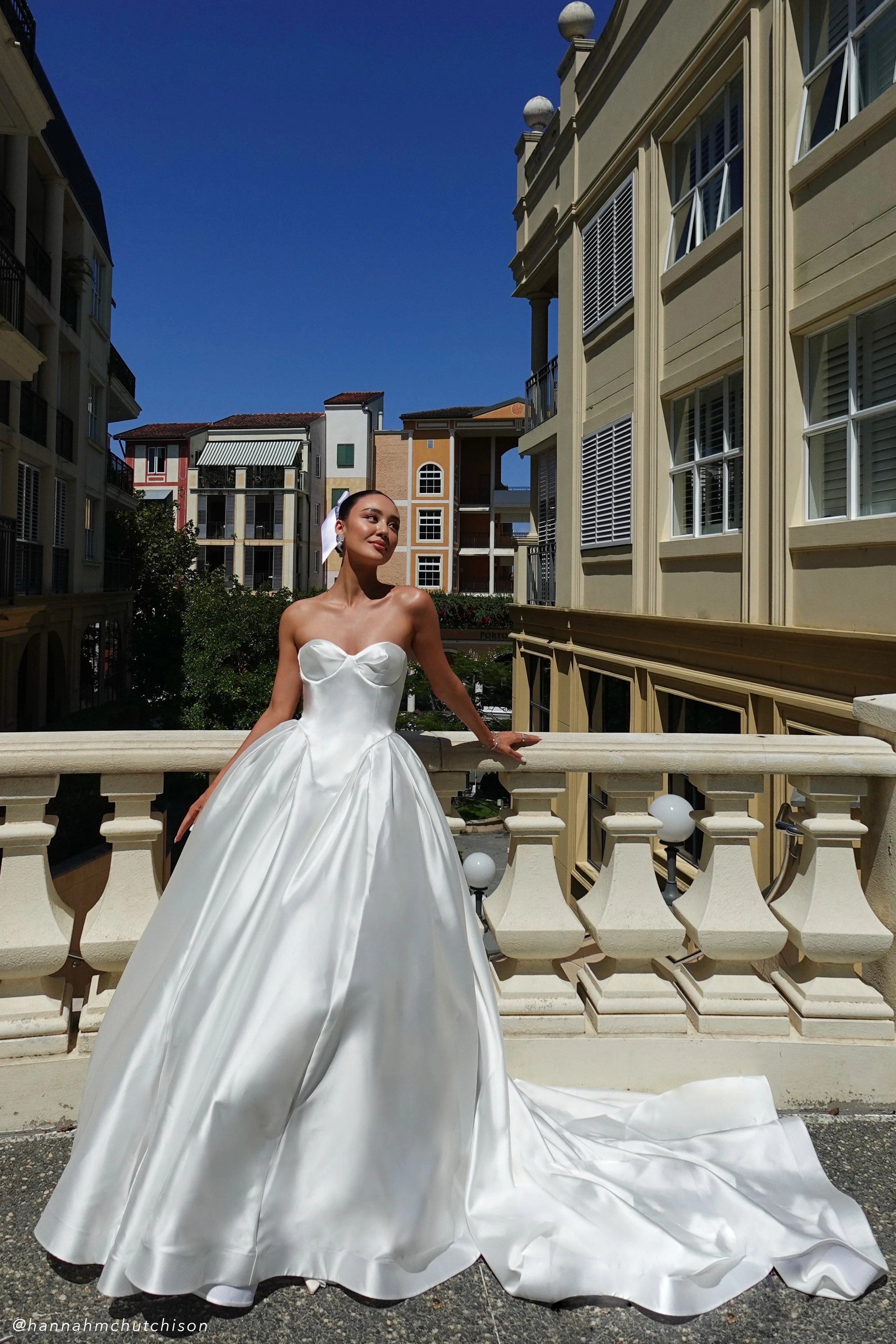 Delphine Satin Strapless Maxi Gown - White | MESHKI US