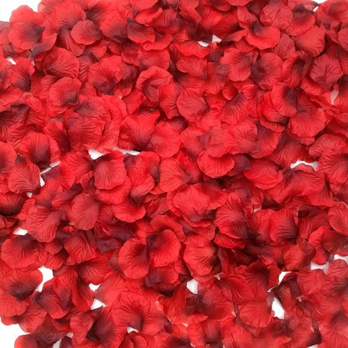 CODE FLORIST 2200 PCS Dark-Red Silk Rose Petals for Valentine's Day,Romantic Night,Wedding,Propos... | Amazon (US)