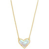 Kendra Scott Ari Heart Gold Pendant Necklace in Dichroic Glass | Glik's