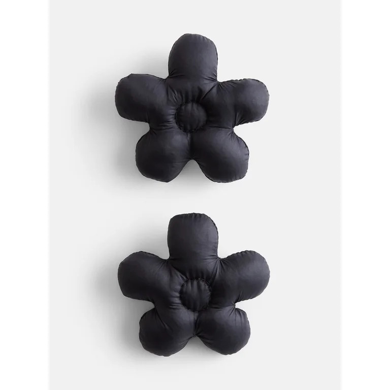 No Boundaries Puffy Flower Hair Clip Set, 2-Piece, Women's, Black | Walmart (US)