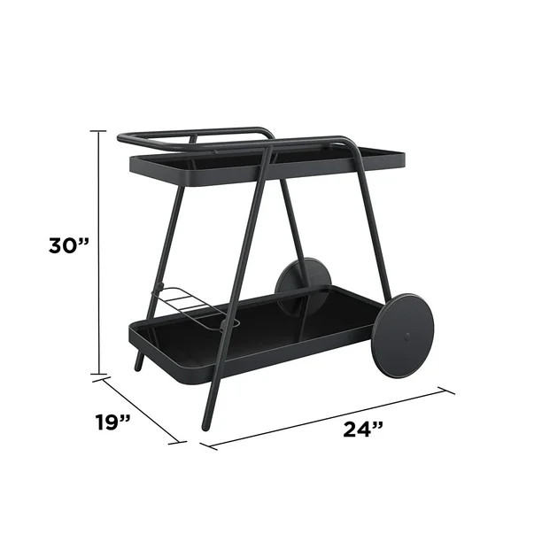 Novogratz Poolside Collection, Barbie Outdoor Bar Cart, Aluminum, Charcoal - Walmart.com | Walmart (US)