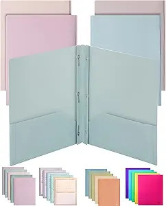 Mr. Pen- Plastic Folders with Pockets and Prong, 5 Pack, Muted Pastel Colors, Pocket Folders, Fil... | Amazon (US)