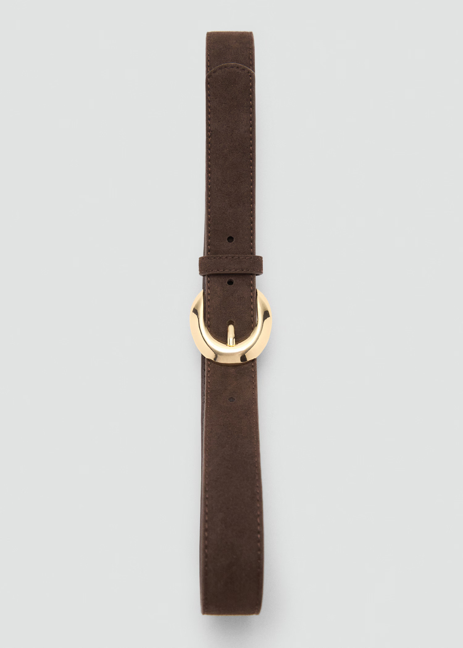 Leather belt with oval buckle | Mango (US/MX/AU)