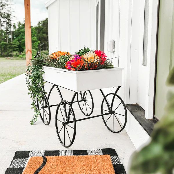 Wood Outdoor Cart - Decor Steals | Decor Steals