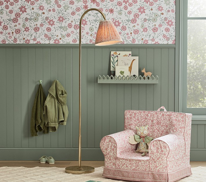 Julia Berolzheimer Ruched Linen Floor Lamp | Pottery Barn Kids