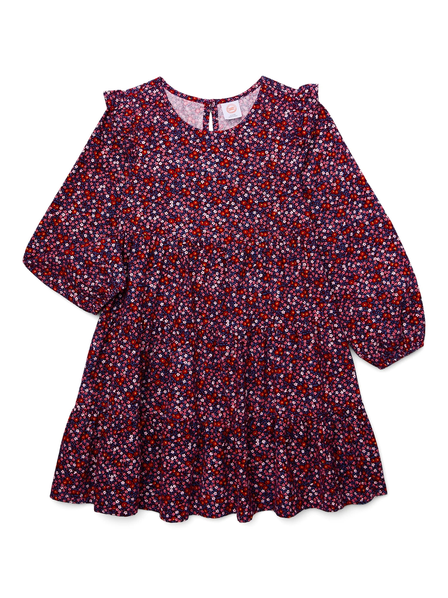 Wonder Nation Girls Cord Ruffle Dress, Sizes 4-18 & Plus | Walmart (US)