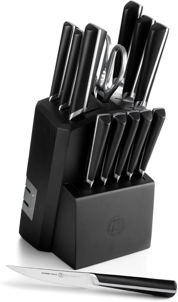Schmidt Brothers -Highline- 14-Piece Knife Set, High-Carbon Stainless Steel Cutlery With Ebony-St... | Amazon (US)