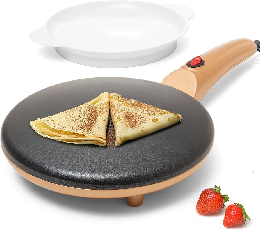 Moss & Stone Gold Electric Crepe Maker 8 Inch, Portable Crepe Maker & Hot Plate Cooktop On/Off Sw... | Amazon (US)