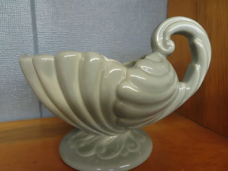 Collectible Haeger Pottery Shell Cornucopia Green Planter | Etsy (US)