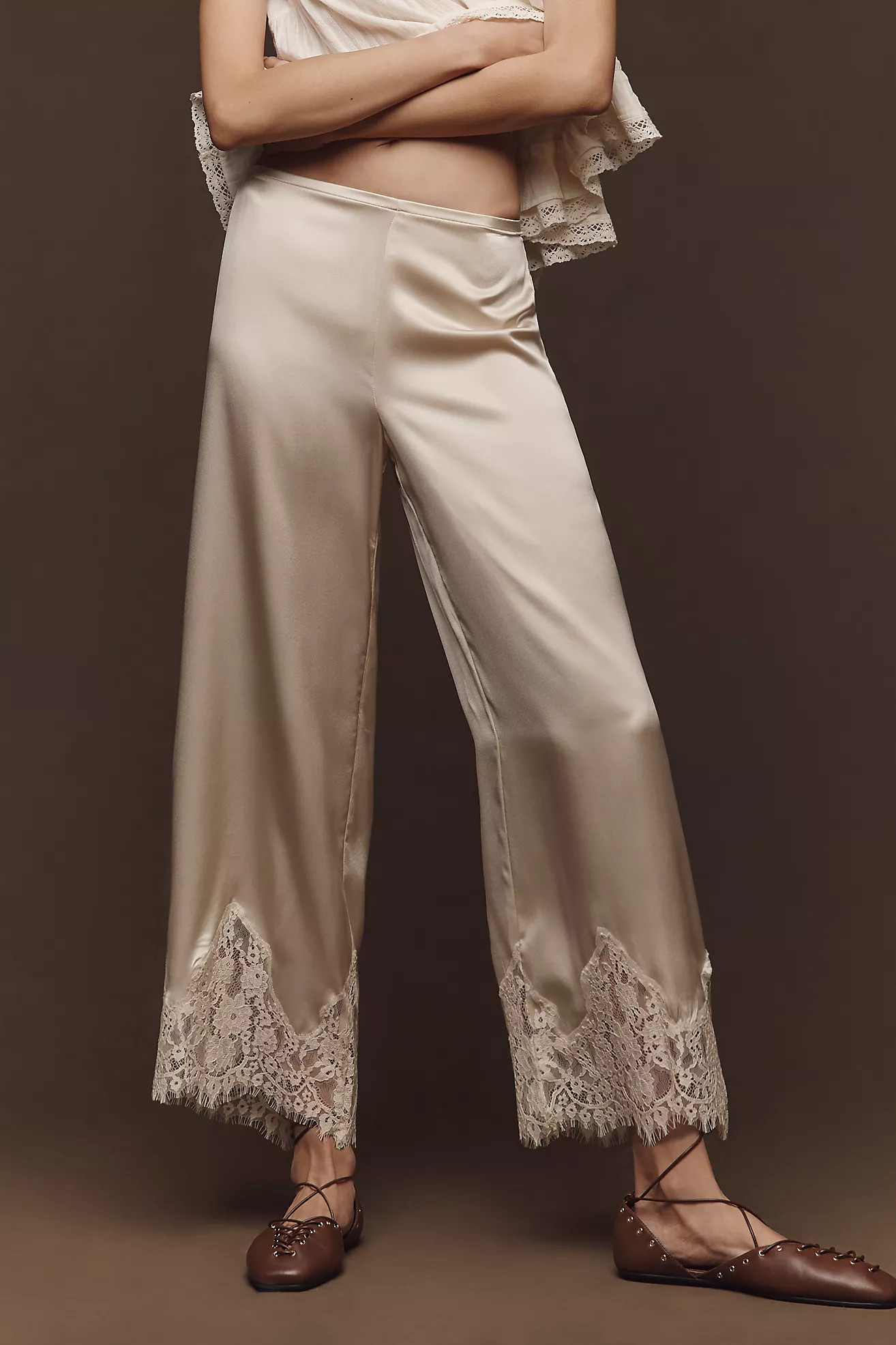 Reformation Carolina Silk Lace Pants | Anthropologie (US)
