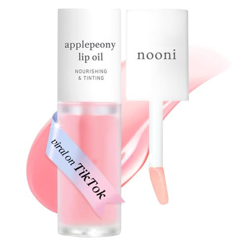 NOONI Korean Lip Oil - Applepeony | Long-Lasting, Moisturizing, Plumping, Revitalizing for Dry Lips, Waterproof, No Peel Off, Hydrating, Stocking Stuffers, Cute Stuff, 0.12 FL Oz | Amazon (US)