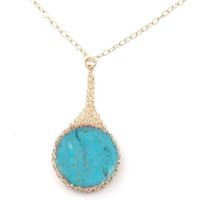 Turquoise Pendant Necklace, Gold Unique Pendant For Woman, Jewelry, Gemstone Jewelry | Etsy (US)