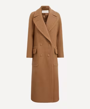 Camel Double-Breasted Wool Coat | Liberty London (UK)