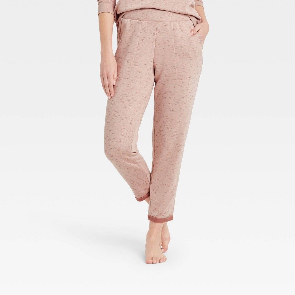 Women's Two-Toned Fleece Lounge Pants - Stars Above Mauve XXL, Pink | Target