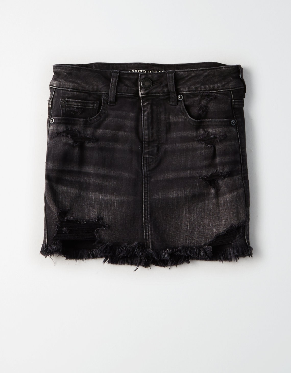 AE Denim X Mini Skirt, Always Black | American Eagle Outfitters (US & CA)