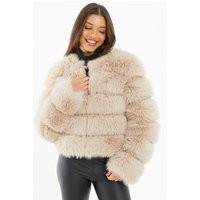 Womens Faux Fur Jacket - Beige - 10 | NastyGal UK