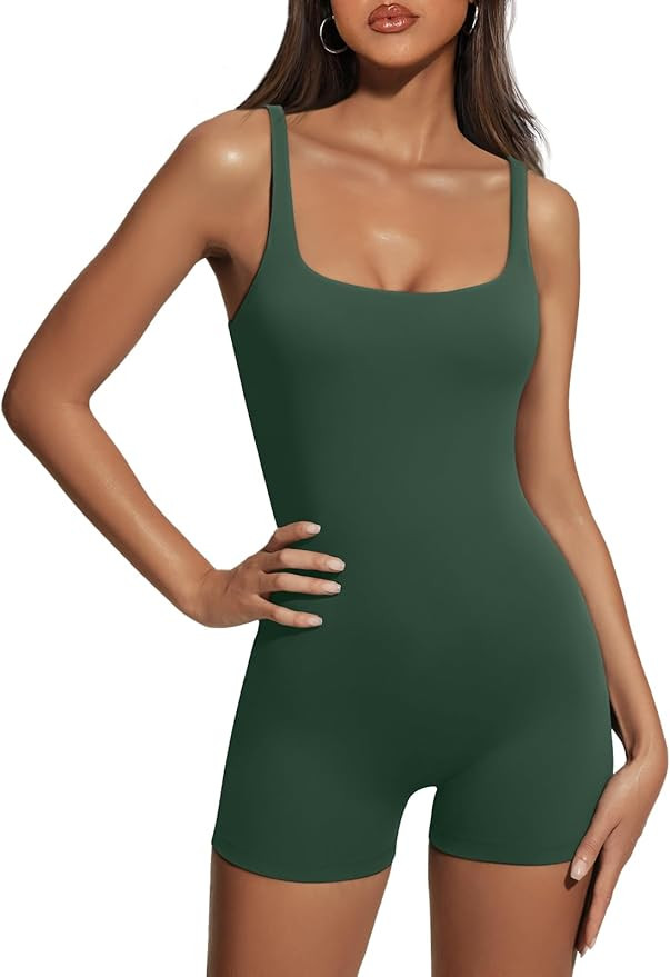 AUTOMET Womens Jumpsuits Unitard Bodysuits One Piece Shorts Rompers Yoga Sleeveless Backless Seam... | Amazon (US)