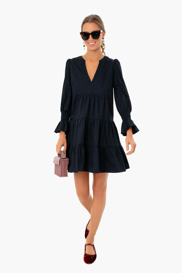 Navy Cotton Poplin Kenzo Dress | Tuckernuck (US)