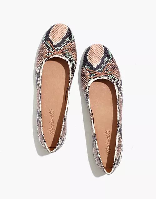 The Adelle Ballet Flat in Snake Embossed Leather | Madewell