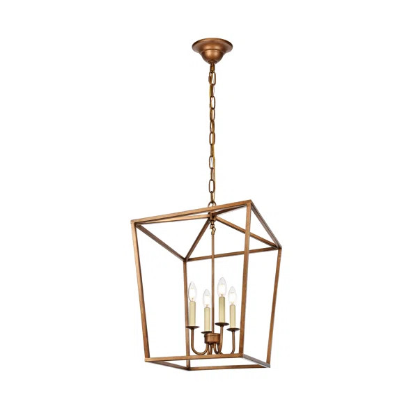 Finnick 4 - Light Dimmable Lantern Geometric Chandelier | Wayfair North America