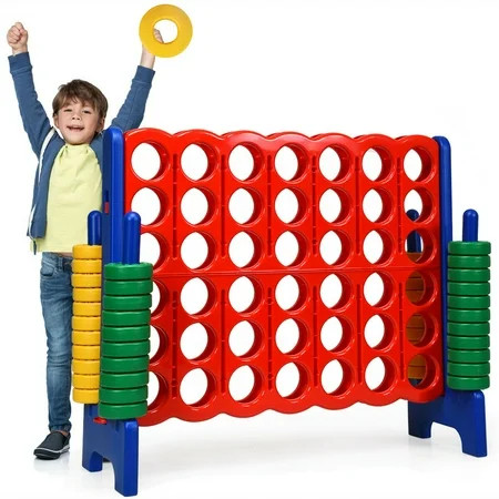 Costway Jumbo 4-to-Score 4 in A Row Giant Game Set Kids Adults Family Fun Red+Blue | Walmart (US)